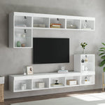 Tv-Benker Med Led-Lys 2 Stk Hvit 80X30X30 Cm