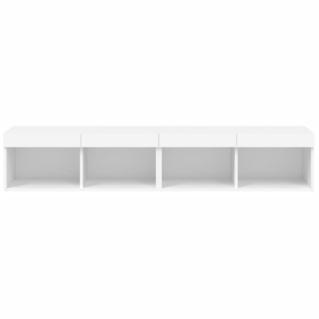Tv-Benker Med Led-Lys 2 Stk Hvit 80X30X30 Cm