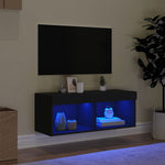 Tv-Benk Med Led-Lys Svart 80X30X30 Cm