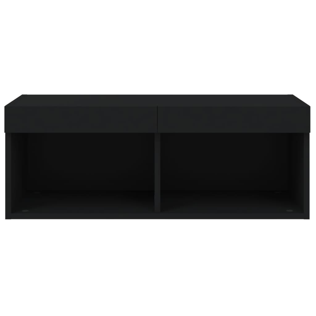 Tv-Benk Med Led-Lys Svart 80X30X30 Cm