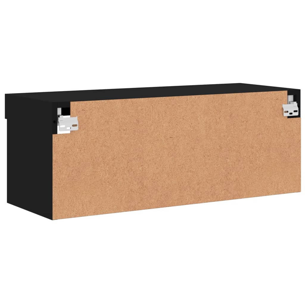 Tv-Benk Med Led-Lys Svart 80X30X30 Cm