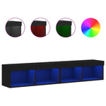 Tv-Benker Med Led-Lys 2 Stk Svart 80X30X30 Cm