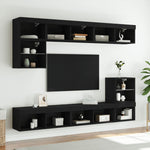 Tv-Benker Med Led-Lys 2 Stk Svart 80X30X30 Cm