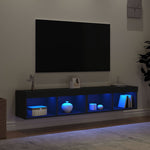 Tv-Benker Med Led-Lys 2 Stk Svart 80X30X30 Cm