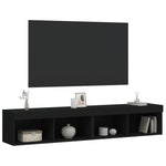 Tv-Benker Med Led-Lys 2 Stk Svart 80X30X30 Cm