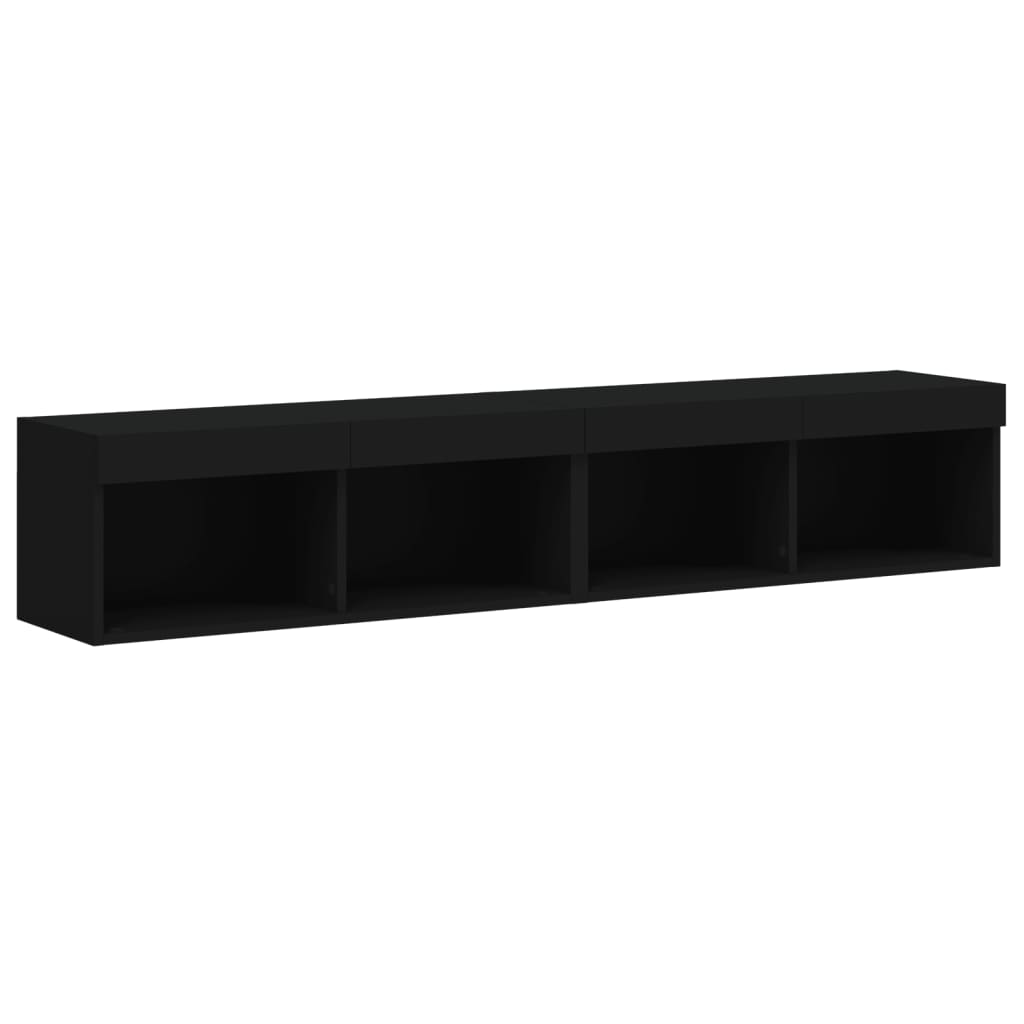 Tv-Benker Med Led-Lys 2 Stk Svart 80X30X30 Cm