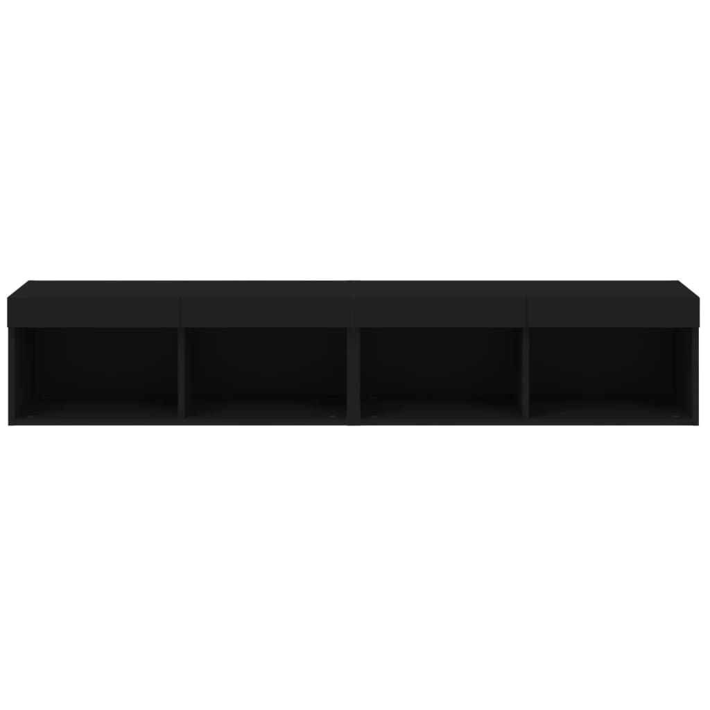 Tv-Benker Med Led-Lys 2 Stk Svart 80X30X30 Cm
