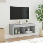 Tv-Benk Med Led-Lys Betonggrå 80X30X30 Cm