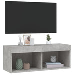 Tv-Benk Med Led-Lys Betonggrå 80X30X30 Cm