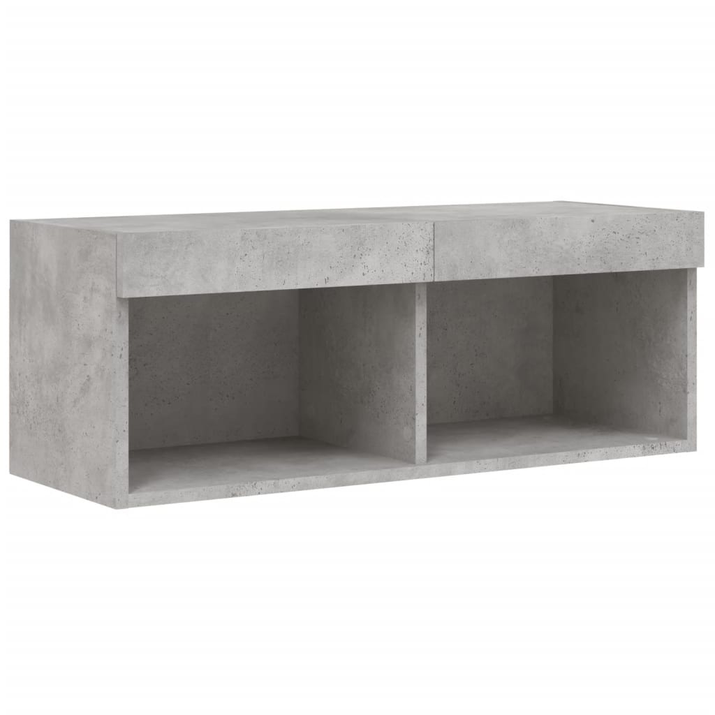 Tv-Benk Med Led-Lys Betonggrå 80X30X30 Cm