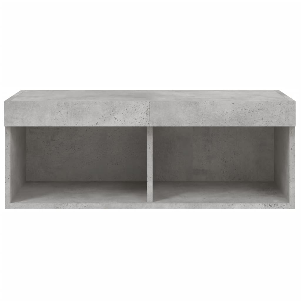 Tv-Benk Med Led-Lys Betonggrå 80X30X30 Cm