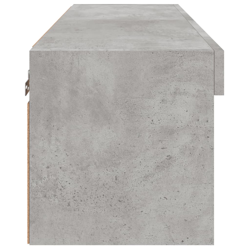 Tv-Benk Med Led-Lys Betonggrå 80X30X30 Cm