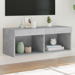 Tv-Benk Med Led-Lys Betonggrå 80X30X30 Cm