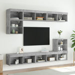 Tv-Benker Med Led-Lys 2 Stk Betonggrå 80X30X30 Cm
