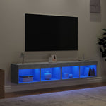 Tv-Benker Med Led-Lys 2 Stk Betonggrå 80X30X30 Cm