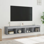 Tv-Benker Med Led-Lys 2 Stk Betonggrå 80X30X30 Cm