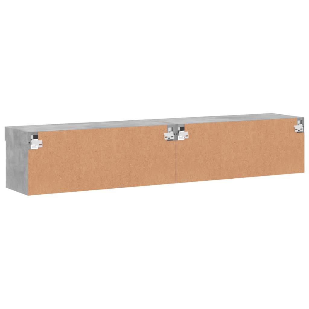 Tv-Benker Med Led-Lys 2 Stk Betonggrå 80X30X30 Cm