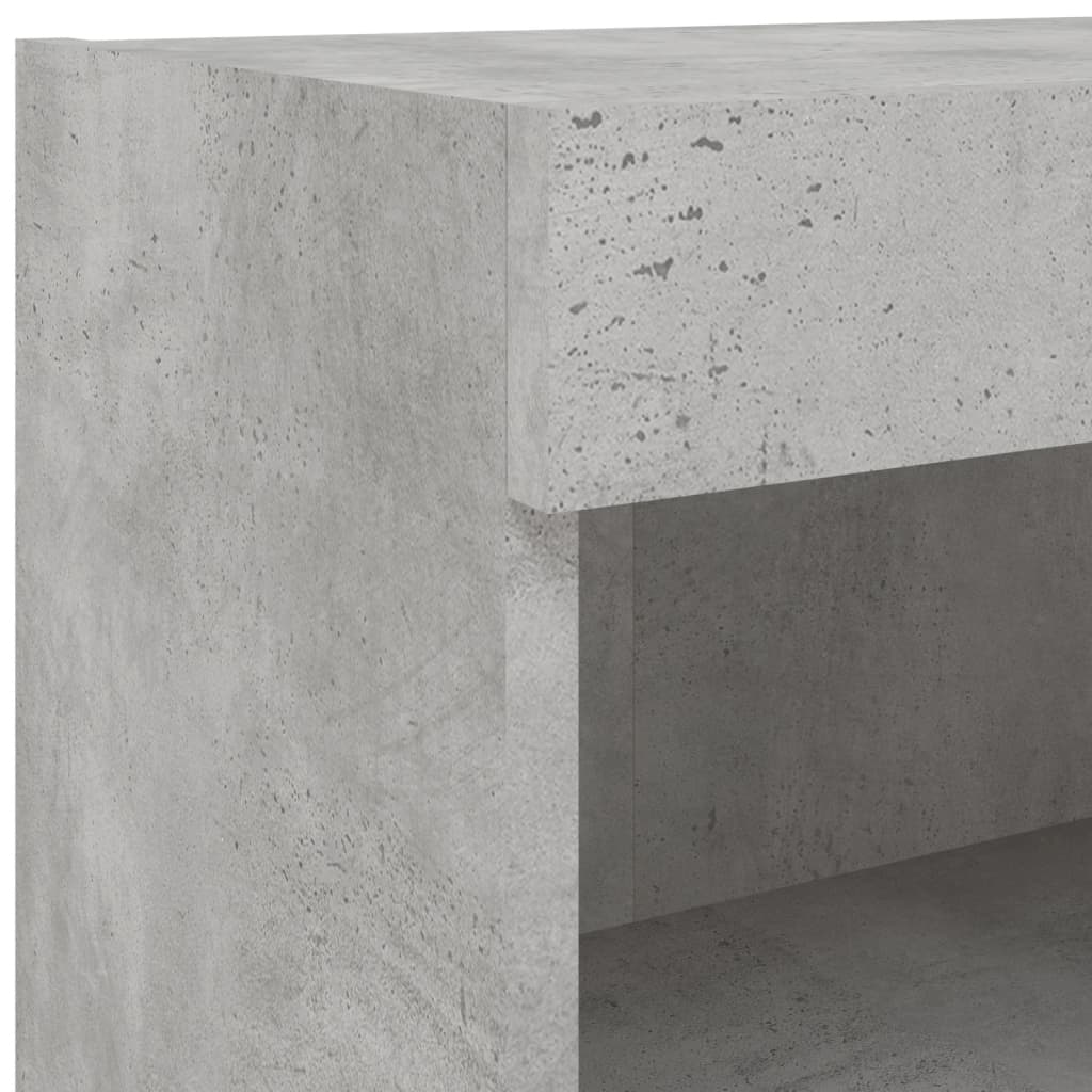 Tv-Benker Med Led-Lys 2 Stk Betonggrå 80X30X30 Cm