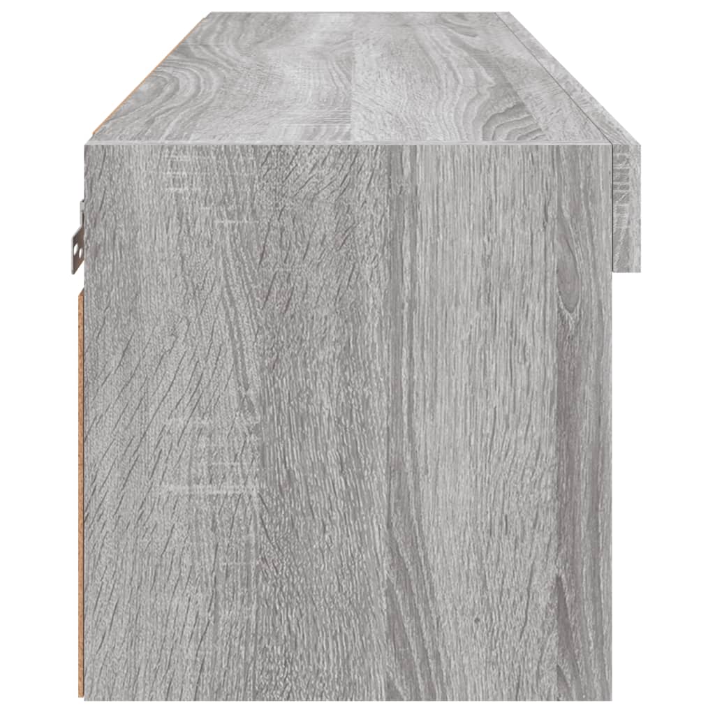 Tv-Benk Med Led-Lys Grå Sonoma 80X30X30 Cm