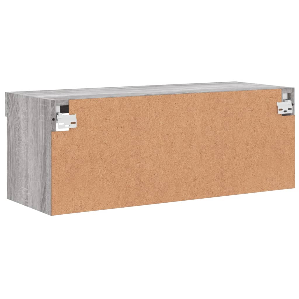 Tv-Benk Med Led-Lys Grå Sonoma 80X30X30 Cm