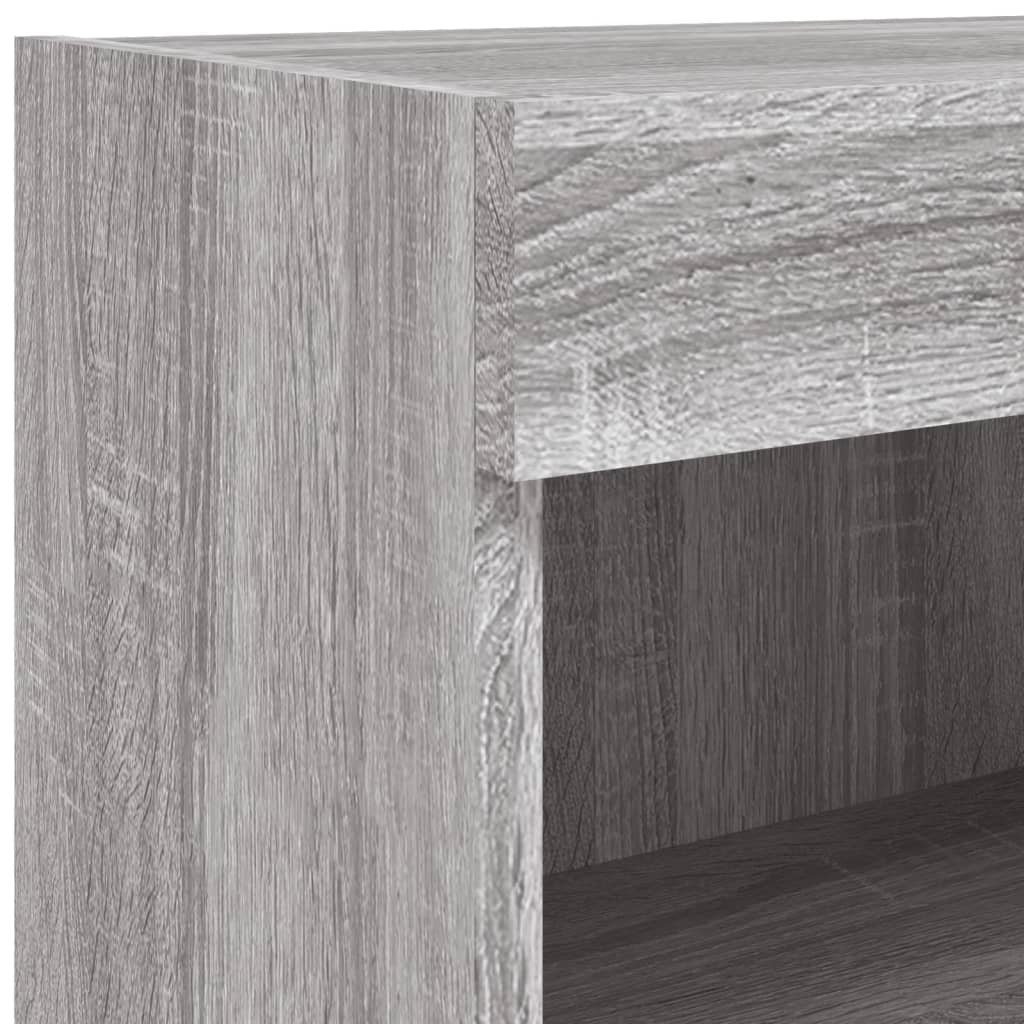 Tv-Benk Med Led-Lys Grå Sonoma 80X30X30 Cm