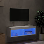 Tv-Benk Med Led Hvit 100X30X30 Cm