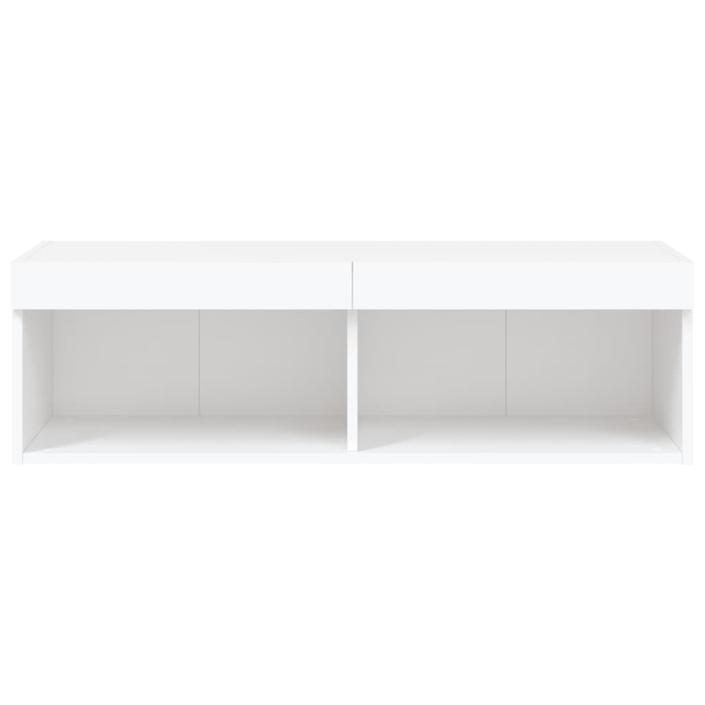 Tv-Benk Med Led Hvit 100X30X30 Cm