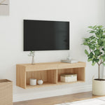 Tv-Benker Med Led-Lys 2 Stk Sonoma Eik 100X30X30 Cm