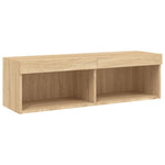 Tv-Benker Med Led-Lys 2 Stk Sonoma Eik 100X30X30 Cm