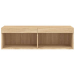 Tv-Benker Med Led-Lys 2 Stk Sonoma Eik 100X30X30 Cm