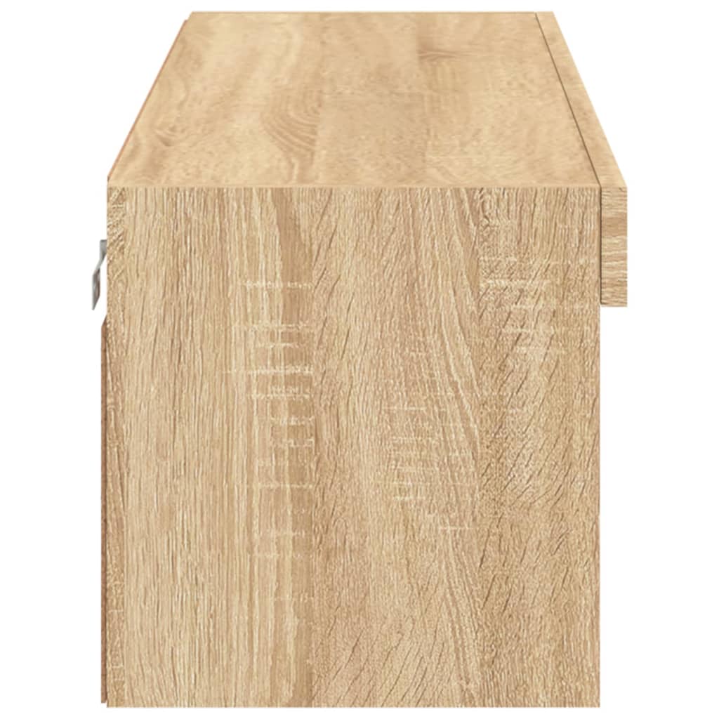 Tv-Benker Med Led-Lys 2 Stk Sonoma Eik 100X30X30 Cm