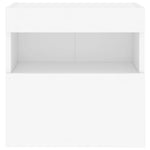 Vegghengt Tv-Benk Med Led Hvit 40X30X40 Cm