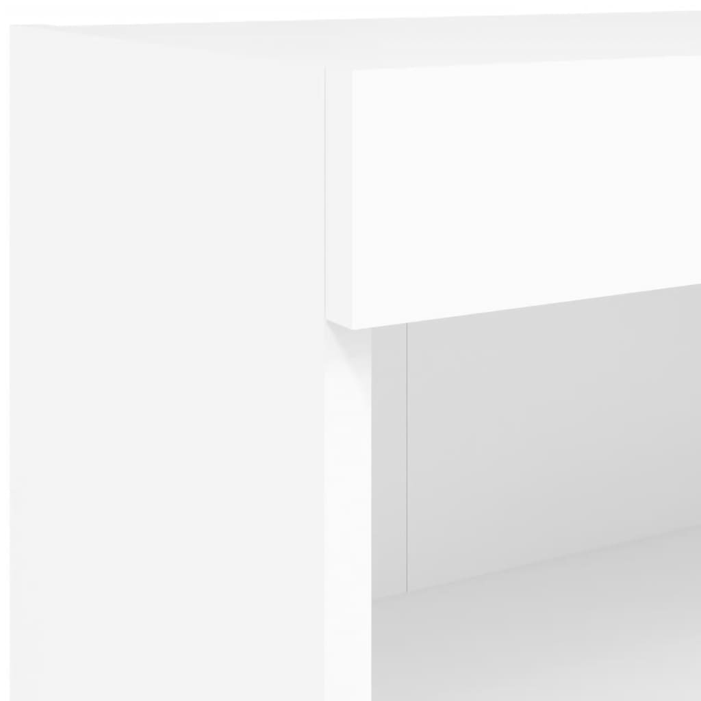 Vegghengt Tv-Benk Med Led Hvit 60X30X40 Cm