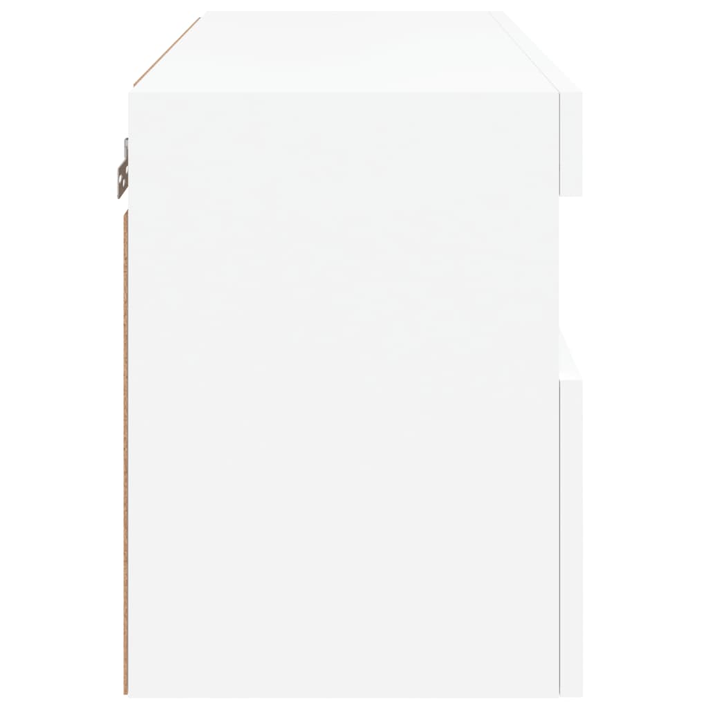 Vegghengt Tv-Benk Med Led Hvit 60X30X40 Cm