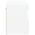 Vegghengt Tv-Benk Med Led Hvit 60X30X40 Cm