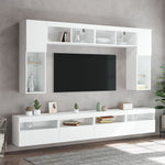 Vegghengte Tv-Benker Med Led 2 Stk Hvit 60X30X40 Cm