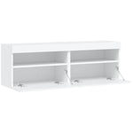 Vegghengte Tv-Benker Med Led 2 Stk Hvit 60X30X40 Cm