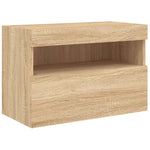 Vegghengt Tv-Benk Med Led Sonoma Eik 60X30X40 Cm