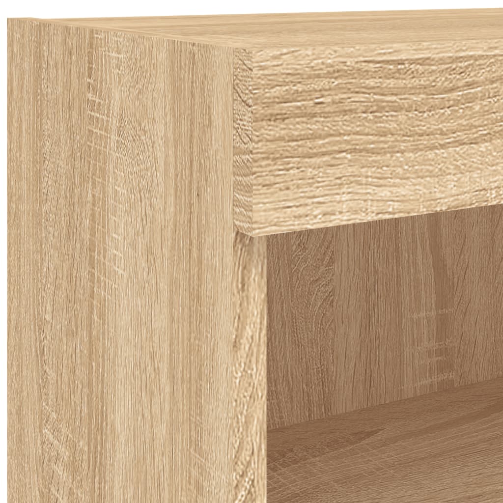 Vegghengt Tv-Benk Med Led Sonoma Eik 60X30X40 Cm