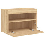 Vegghengt Tv-Benk Med Led Sonoma Eik 60X30X40 Cm