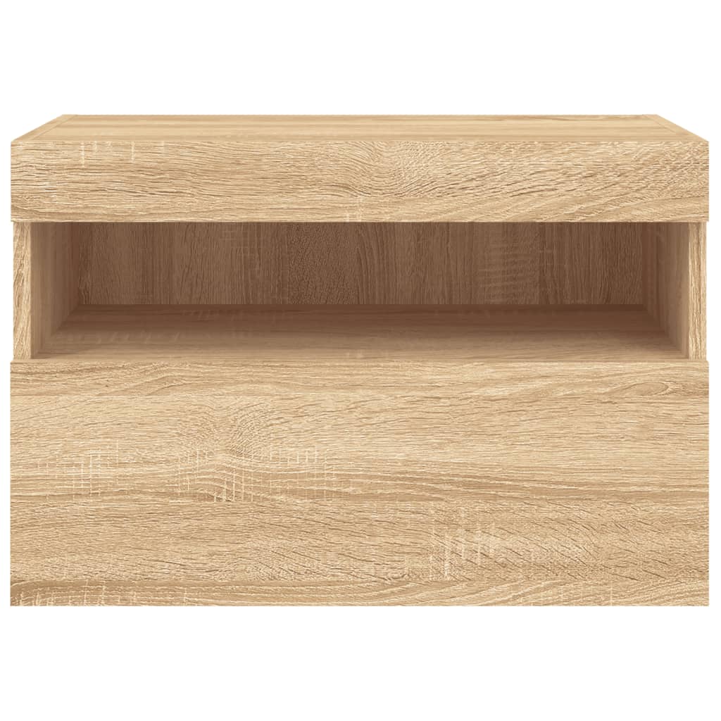 Vegghengt Tv-Benk Med Led Sonoma Eik 60X30X40 Cm