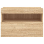 Vegghengt Tv-Benk Med Led Sonoma Eik 60X30X40 Cm