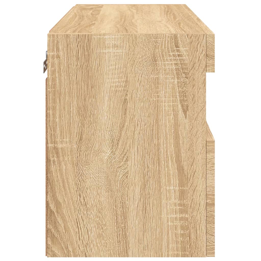 Vegghengt Tv-Benk Med Led Sonoma Eik 60X30X40 Cm