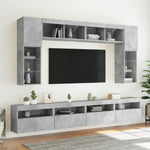 Vegghengt Tv-Benk Med Led-Lys Betonggrå 60X30X40 Cm