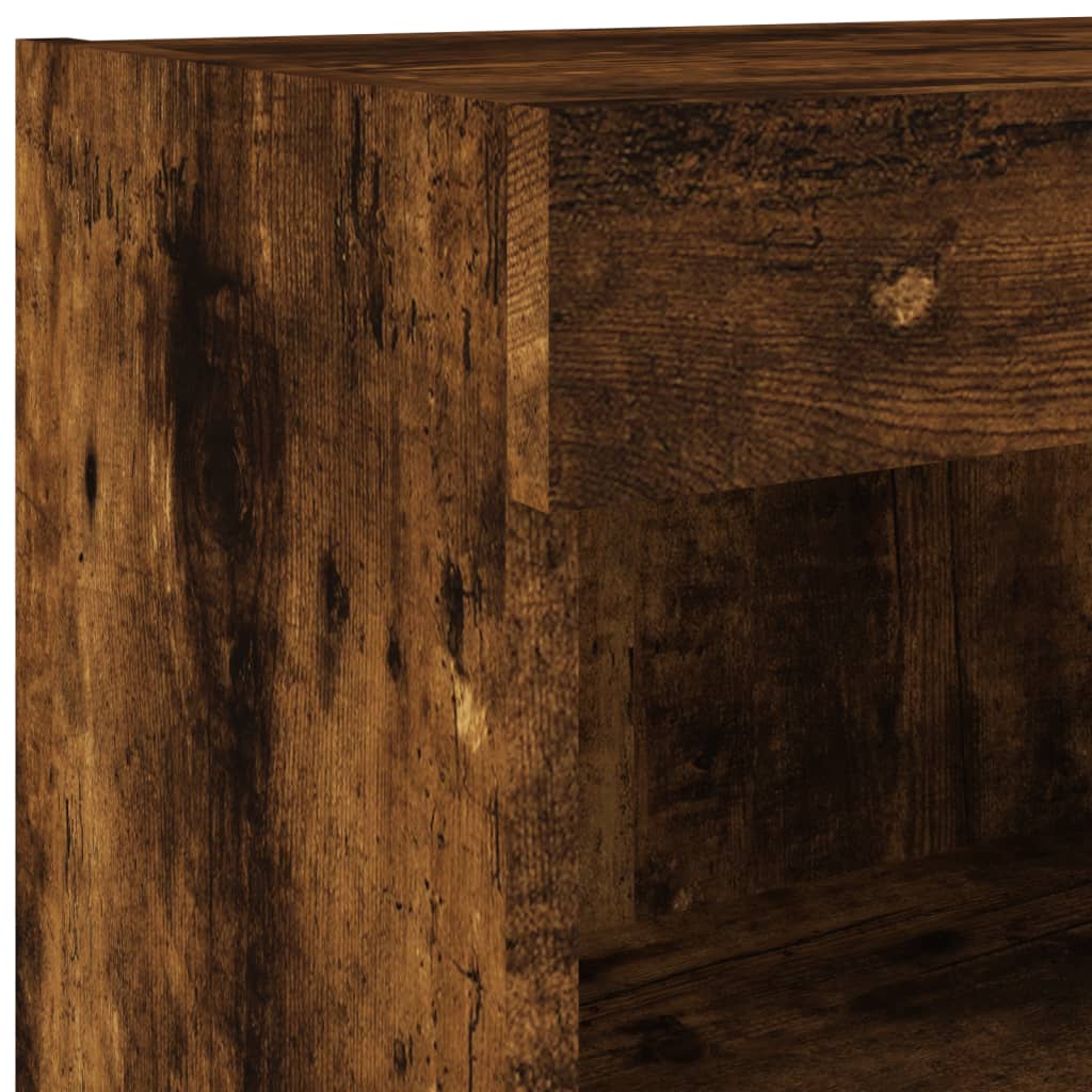 Vegghengt Tv-Benk Med Led Røkt Eik 60X30X40 Cm