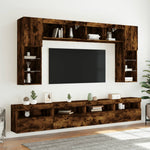 Vegghengt Tv-Benk Med Led Røkt Eik 60X30X40 Cm