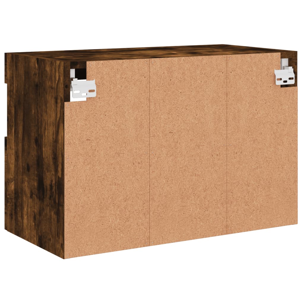 Vegghengt Tv-Benk Med Led Røkt Eik 60X30X40 Cm