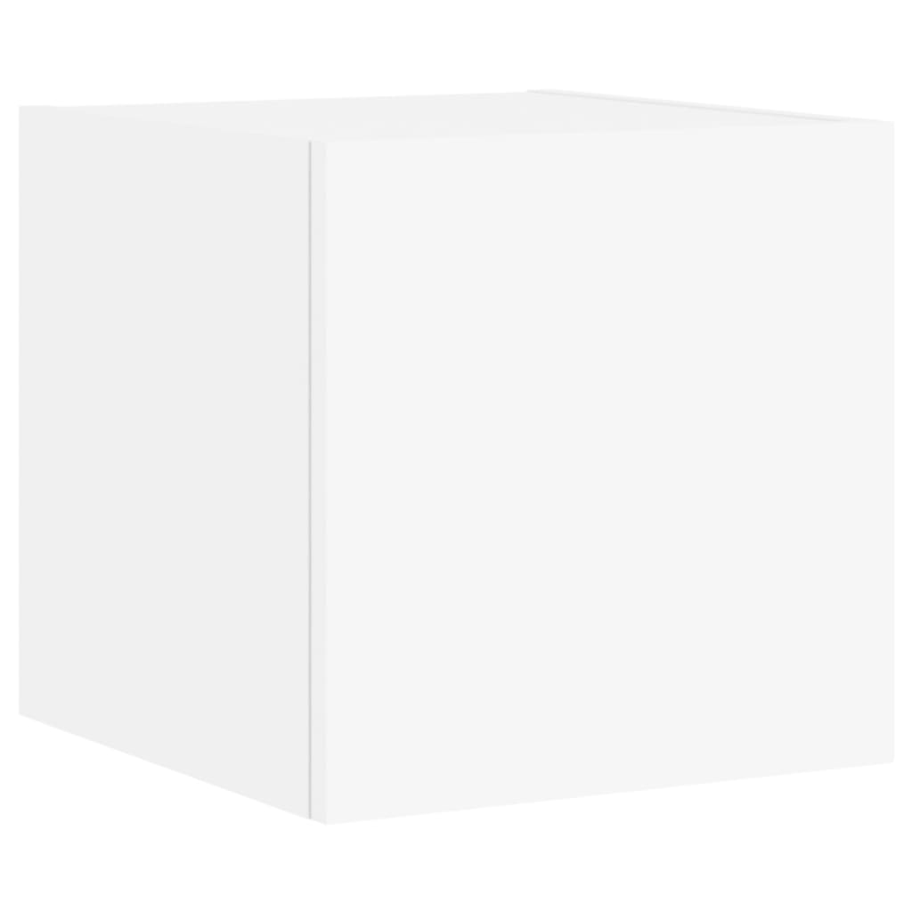 Vegghengt Tv-Benk Med Led Hvit 30,5X35X30 Cm