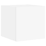Vegghengt Tv-Benk Med Led Hvit 30,5X35X30 Cm