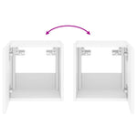 Vegghengt Tv-Benk Med Led Hvit 30,5X35X30 Cm